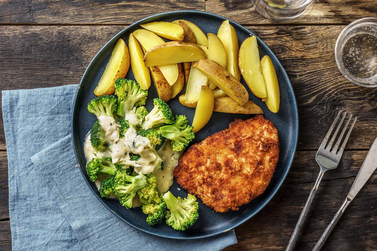 Schnitzel mit Zwiebel-Kampot-Pfeffer-Soße