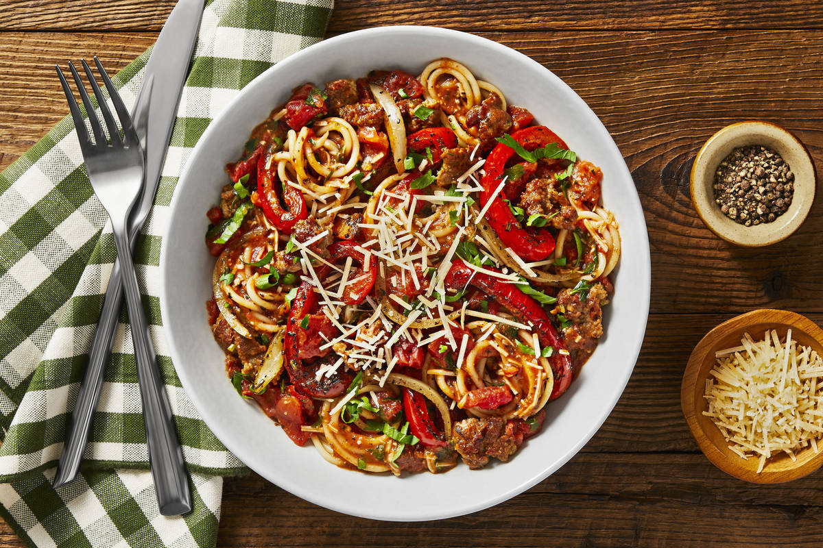 Tuscan Turkey & Pepper Spaghetti