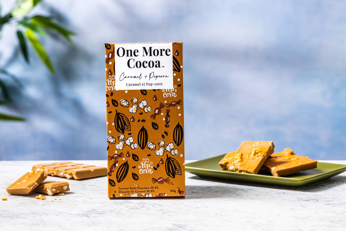 One More Cocoa Gourmet Caramel Popcorn Chocolate Bar