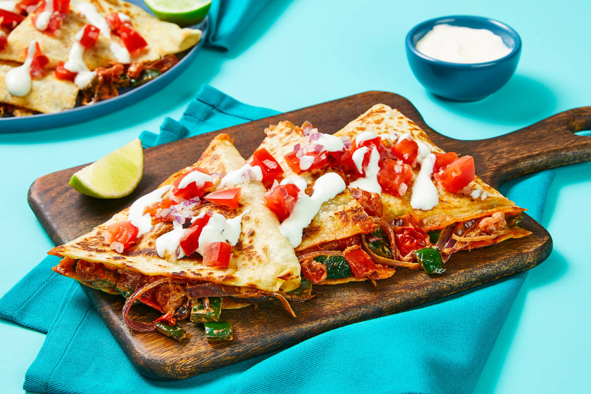 Southwest Chicken Rajas Quesadillas