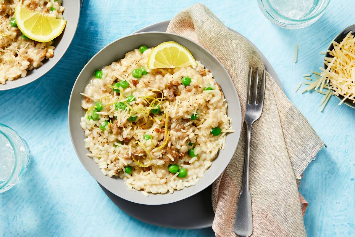 Chicken Sausage & Pea Risotto