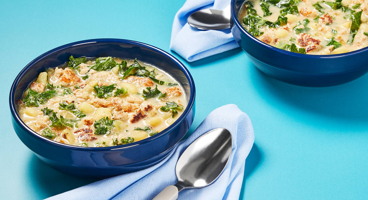 Hearty Chicken Sausage & Kale Soup