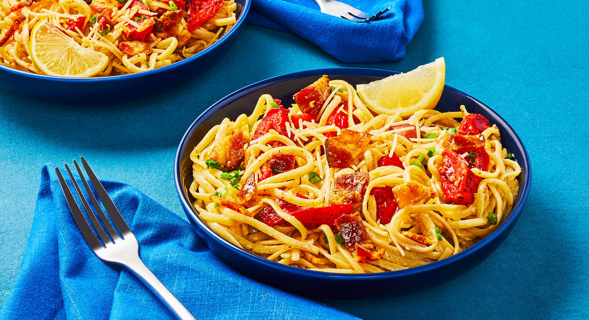 Shrimp, Bacon & Tomato Linguine