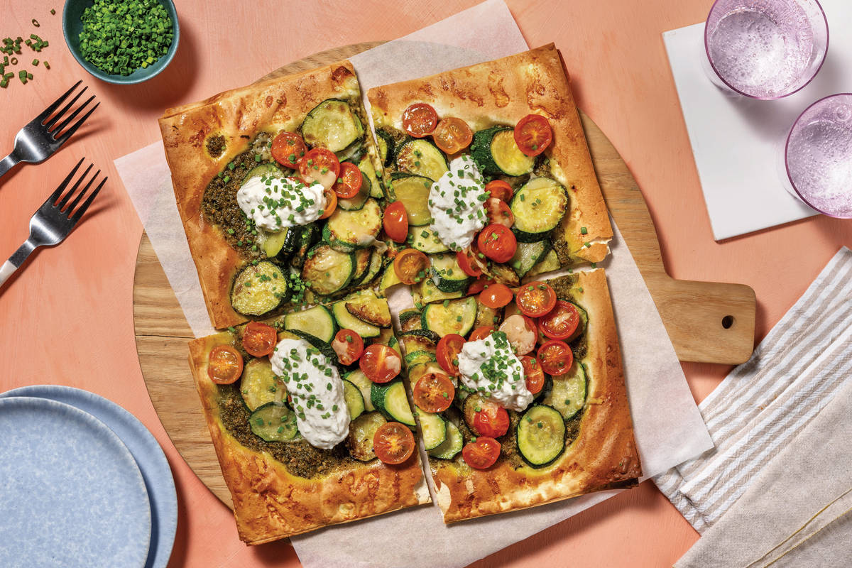 Roast Cherry Tomato & Zucchini Tart