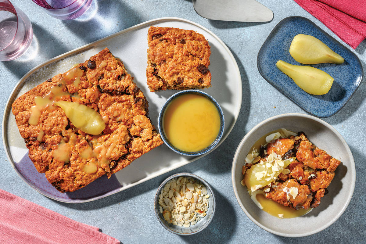 Choc-Chip Pudding & Butterscotch Sauce