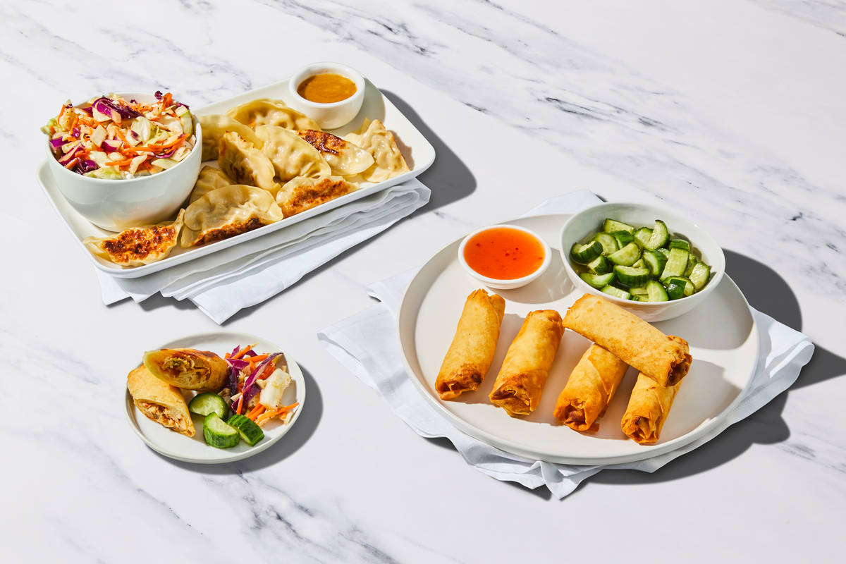 Chicken Dumplings & Veggie Spring Rolls Board