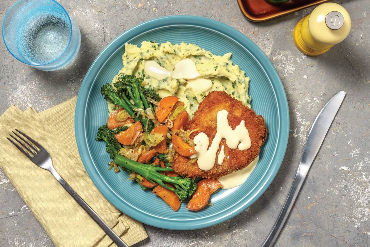 HelloHero: Pork Schnitzel & Herby Mash