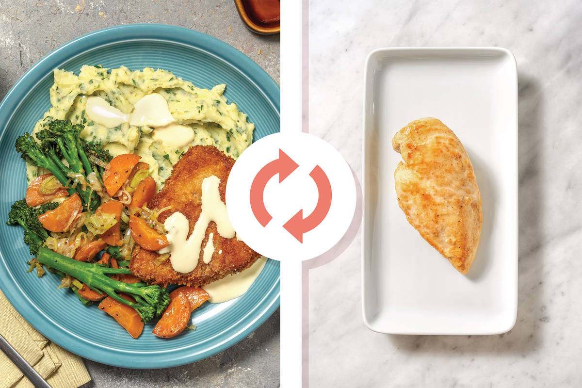 Chicken Schnitzels & Herby Mash 