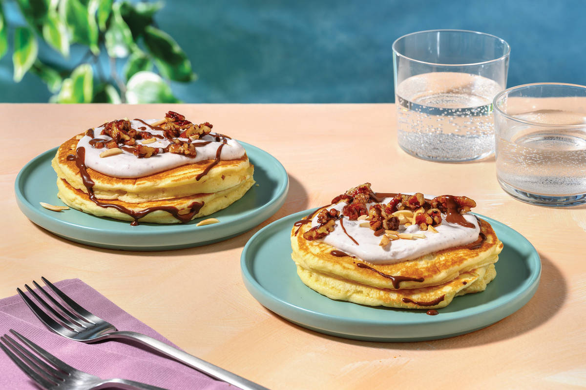 Cherry Cream Pancake Stack