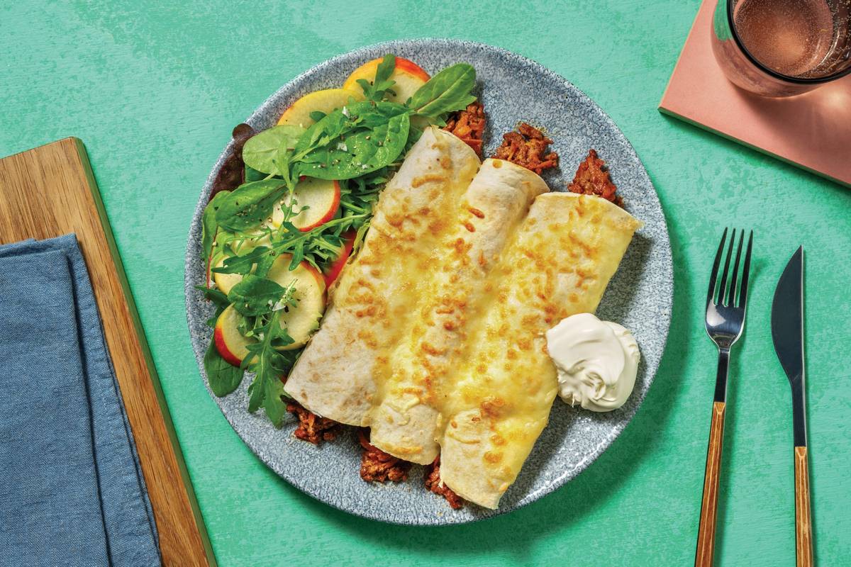 Cheesy Tex-Mex Beef Enchiladas