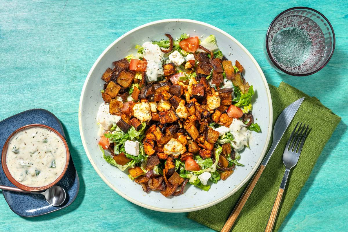 Fattoush! Libanesischer Brotsalat mit Aubergine