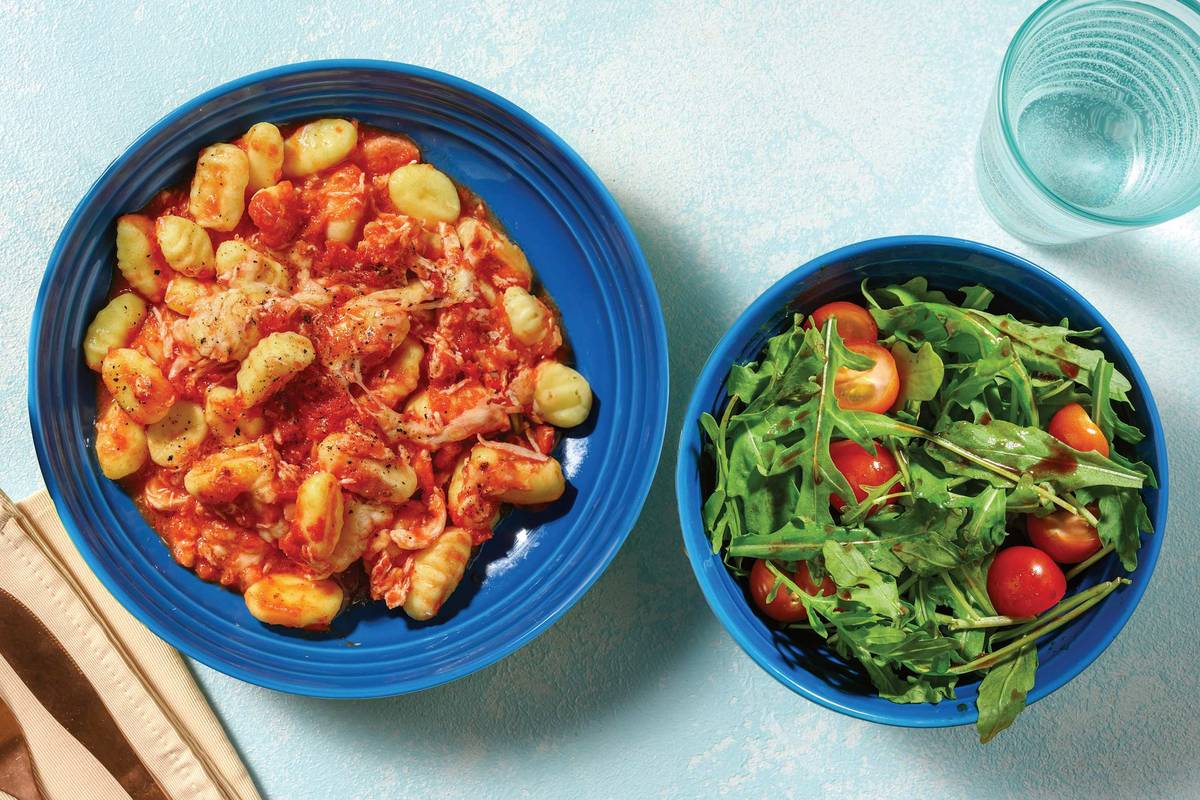 Shredded Chicken, Bacon & Tomato Gnocchi