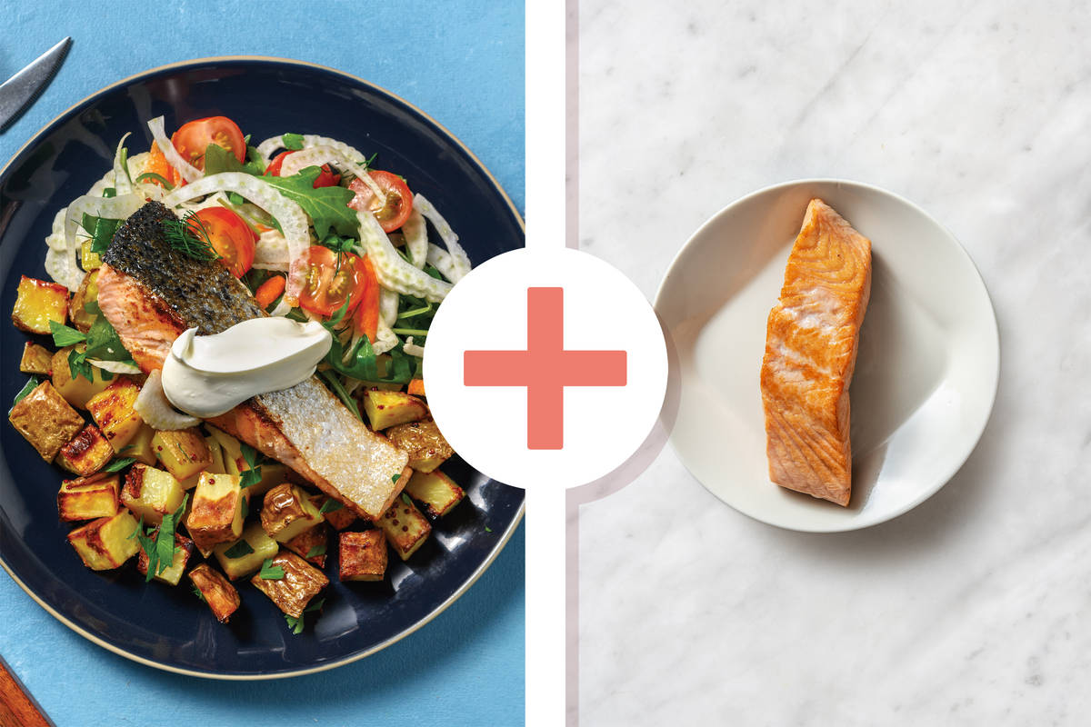 Double Mumbai-Spiced Salmon & Bombay Potatoes