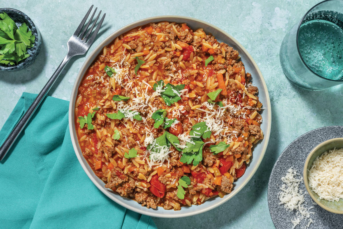 One-Pot Italian Beef & Risoni Stew
