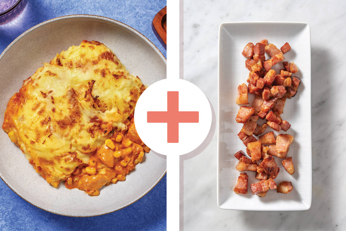 Creamy Tex-Mex Chicken & Bacon Potato Top Pie