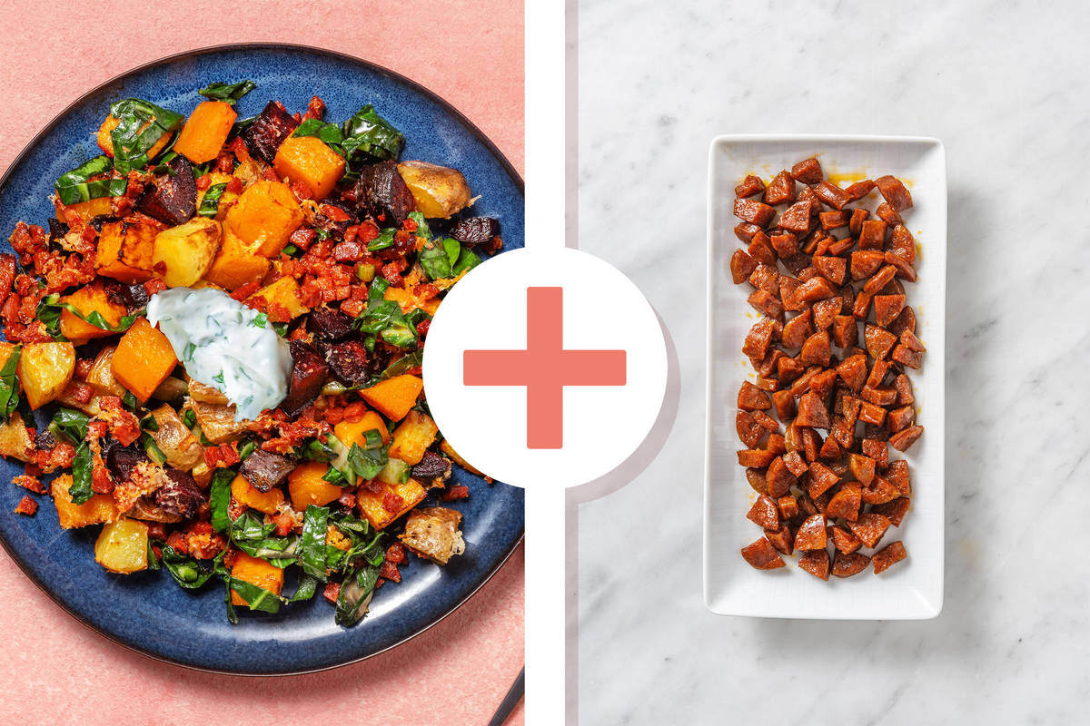 Quick Comforting Double Chorizo & Veggie Traybake