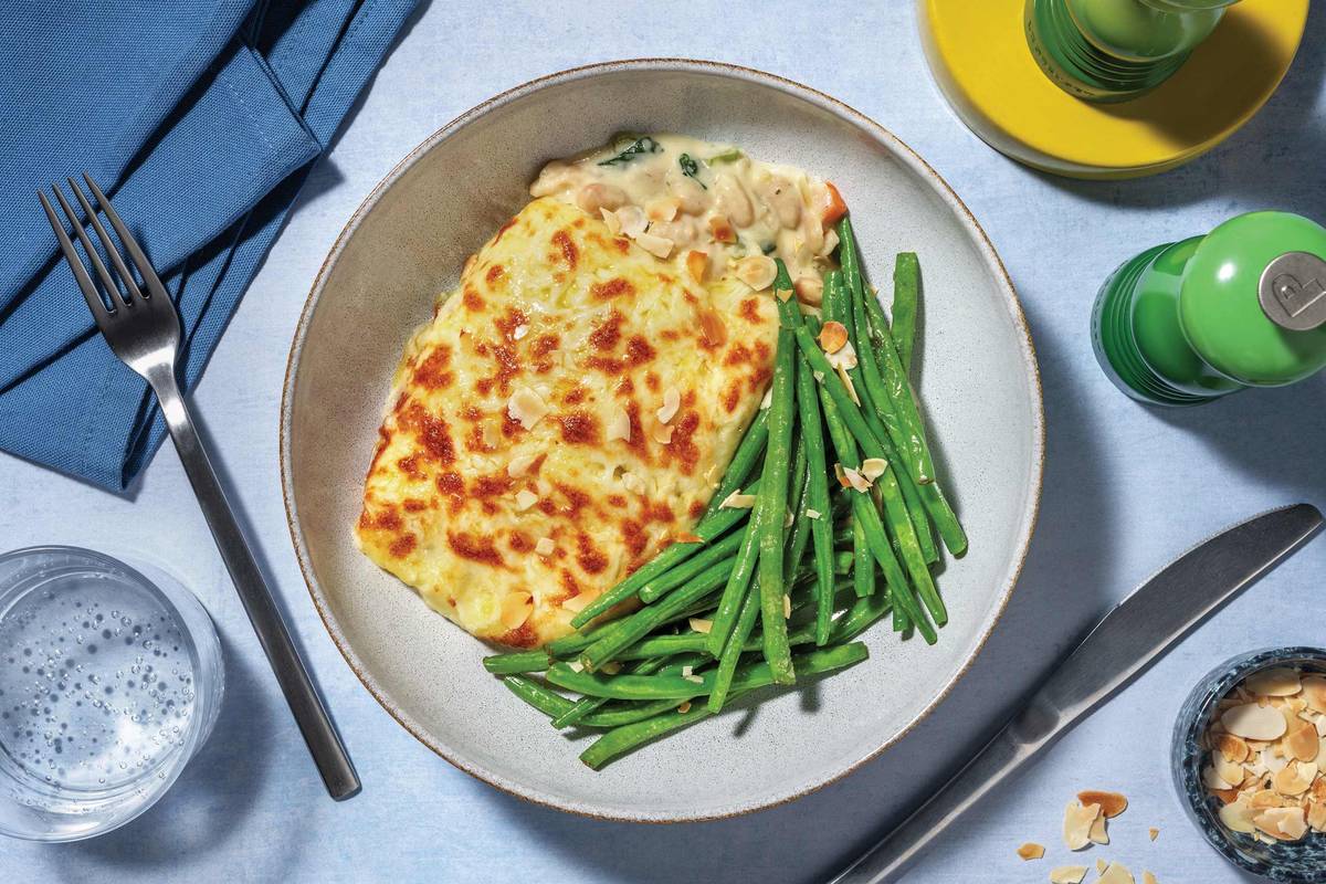 Creamy Italian Plant-Based Mince & White Bean Pie