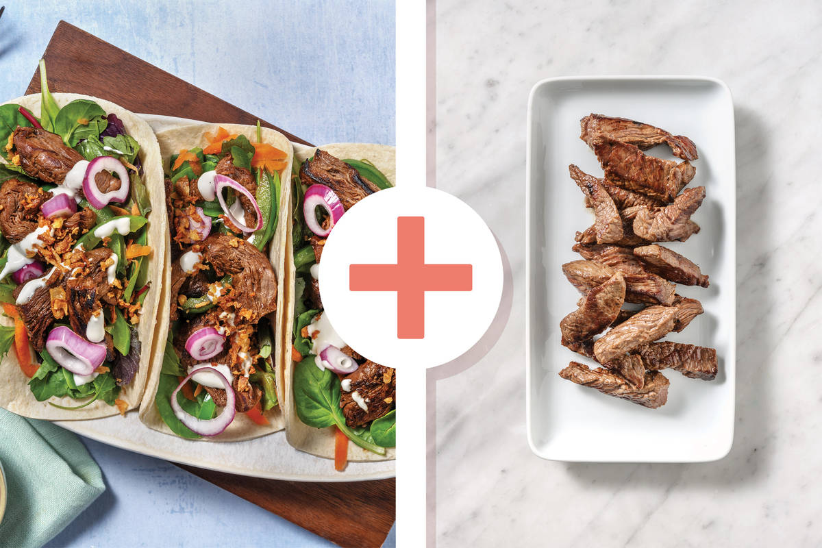 Quick Korean-Style Double Beef Tacos