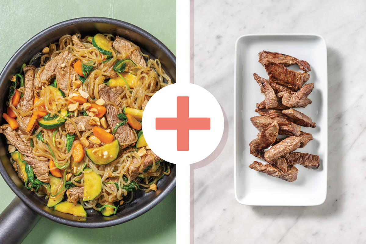 Easy Lemon Pepper Beef & Sichuan Konjac Noodles
