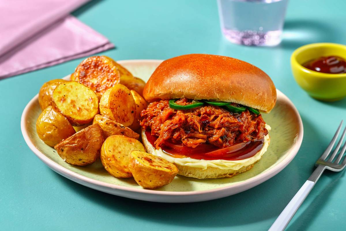 Vegan Pulled BBQ & Onion Burger