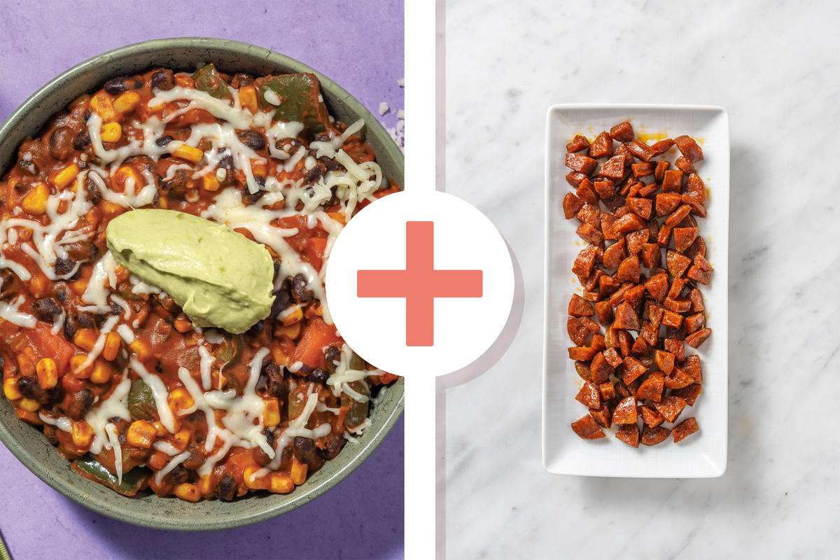 One-Pot Chipotle Black Bean, Chorizo & Capsicum Chilli
