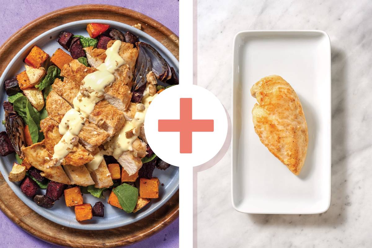 Double Spiced Chicken & Zesty Roast Veggie Toss