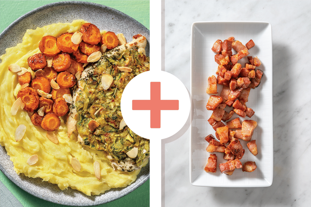 Parmesan, Bacon & Zucchini-Topped Chicken