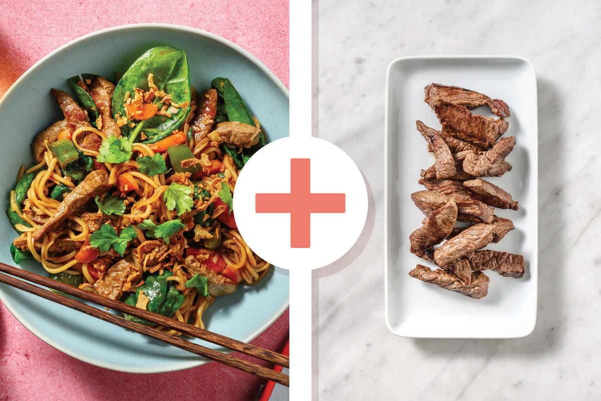 Quick Double Garlic-Soy Beef Noodle Stir-Fry