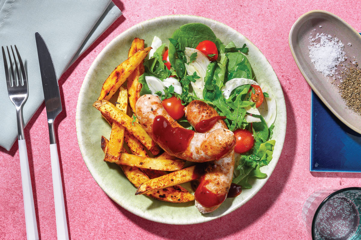Herby Pork Sausages & Pre-Cut Fries