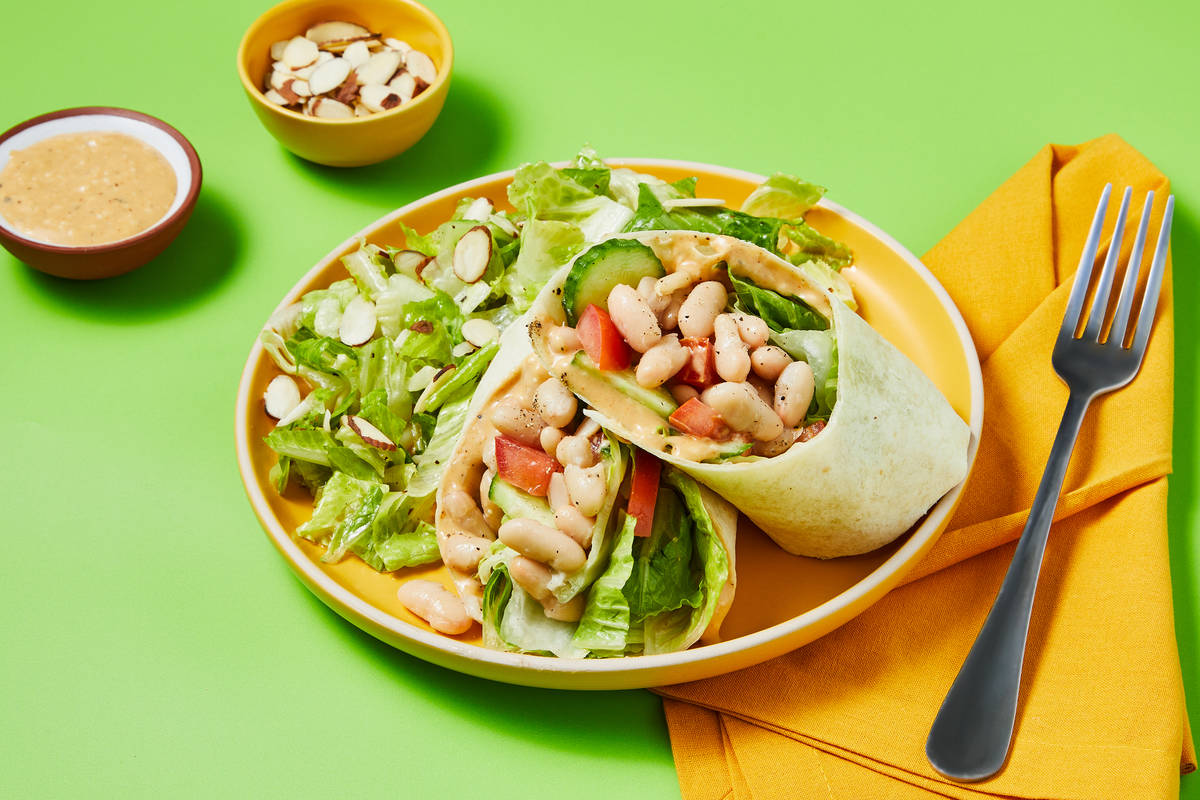 Chicken & White Bean Caesar Wraps