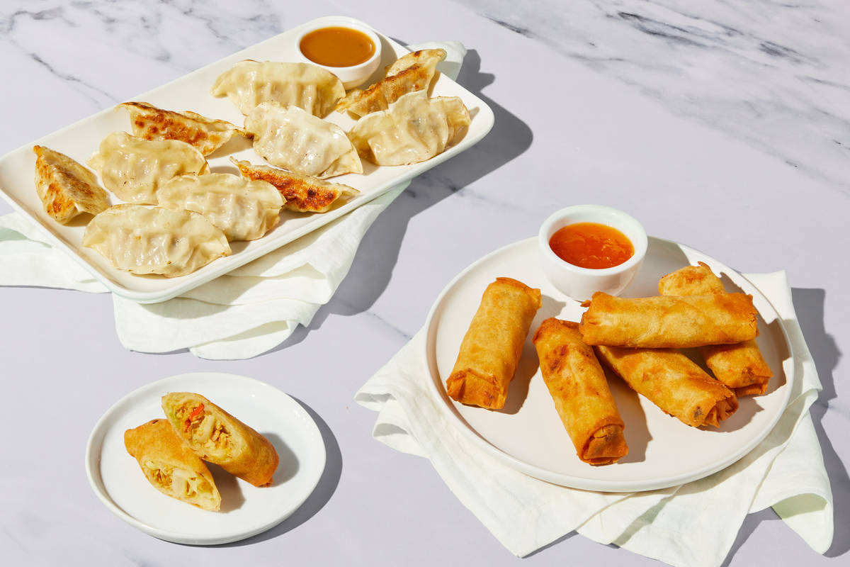 Pork Dumplings & Veggie Spring Rolls