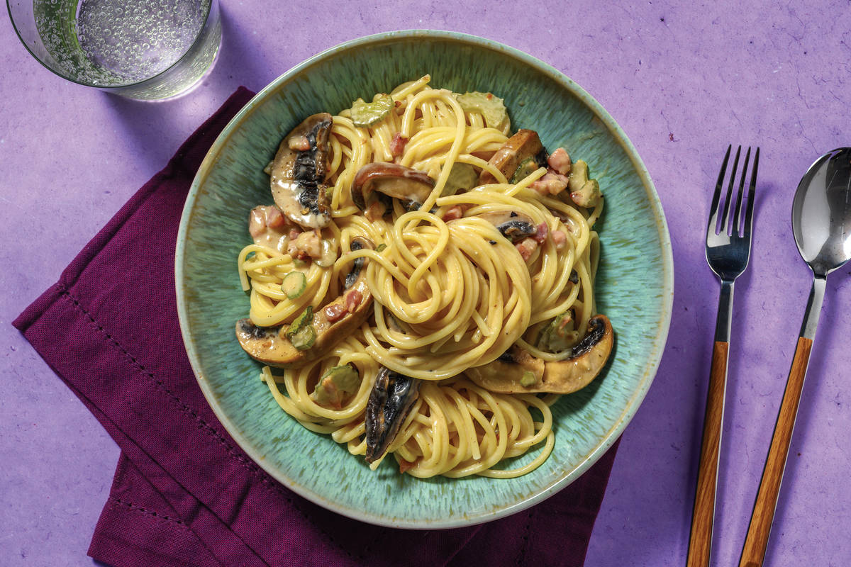 Bacon & Mushroom Spaghetti