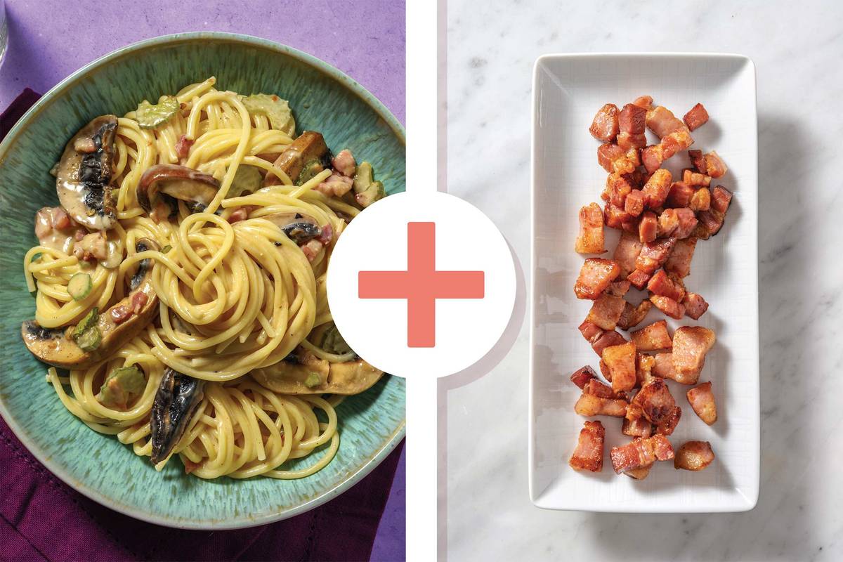 Double Bacon & Mushroom Spaghetti