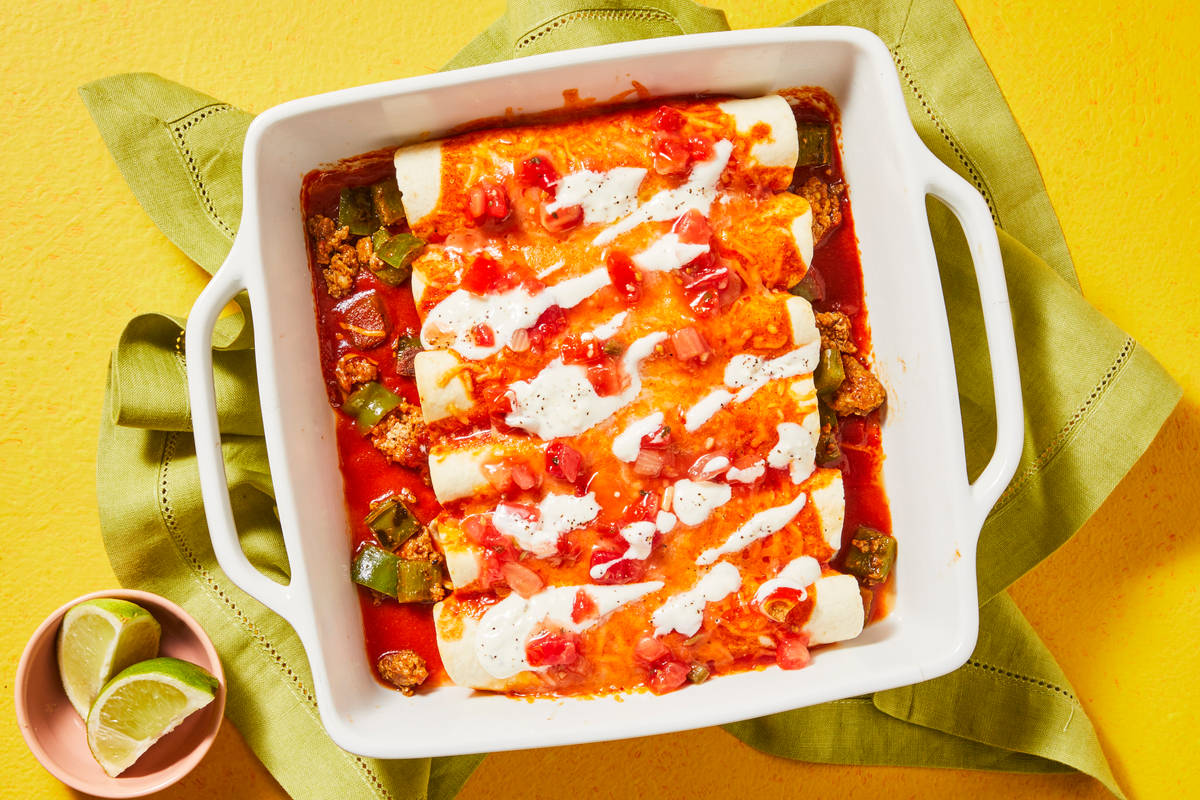 Organic Beef & Pepper Enchiladas