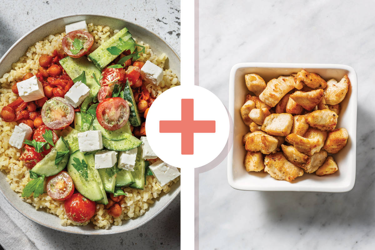 Mediterranean Chicken & Chickpea Bulgur Bowl