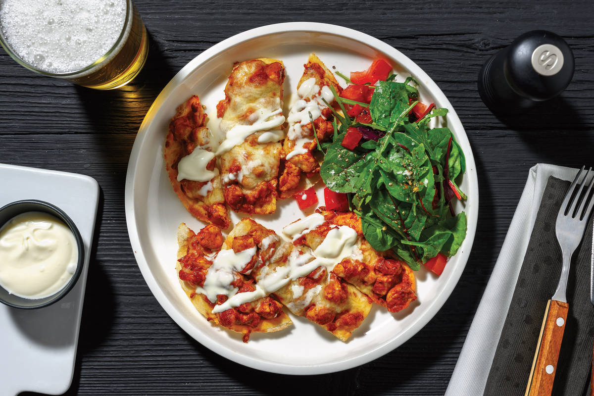 Butter Chicken Flatbread Pizzas