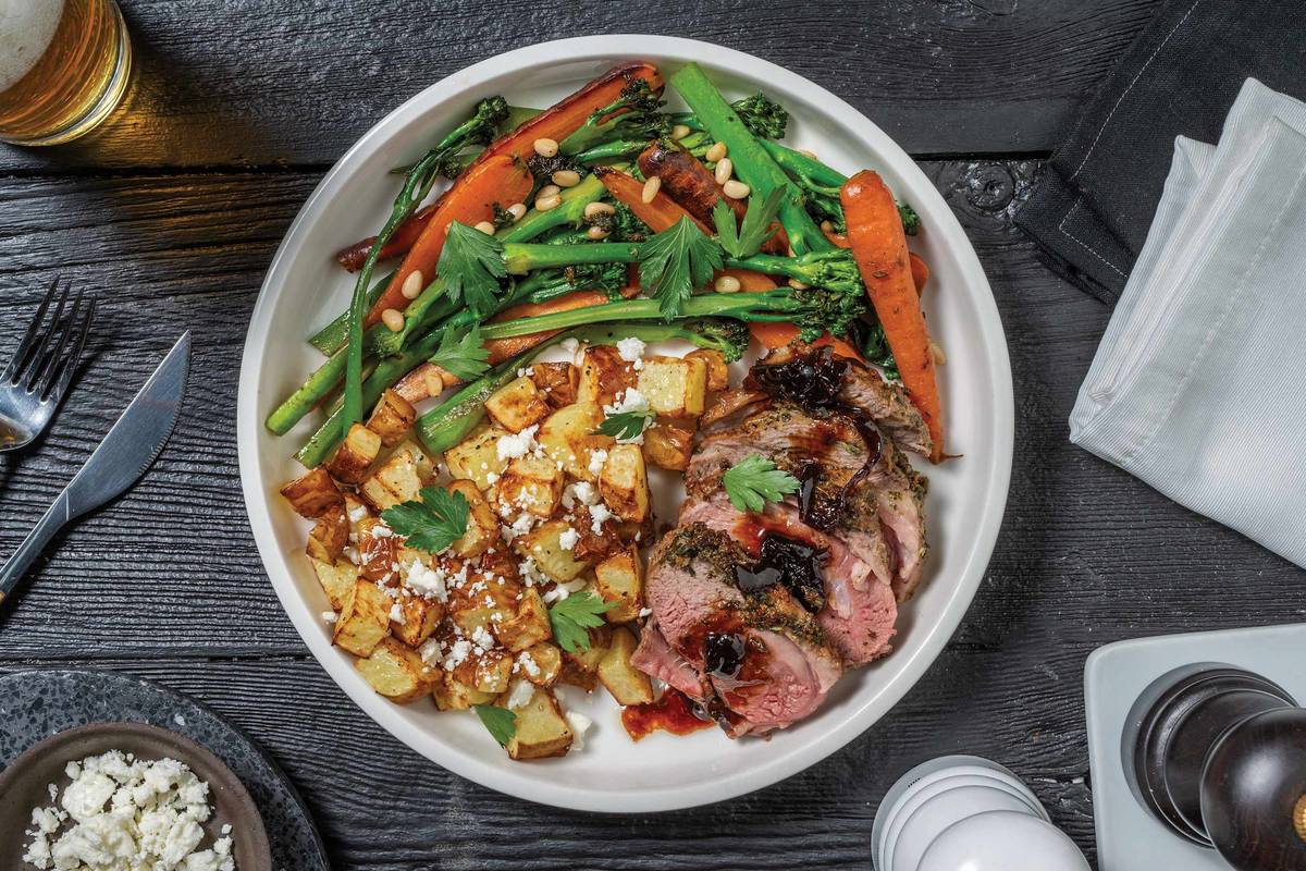 Roast Lamb Rump & Feta Potatoes