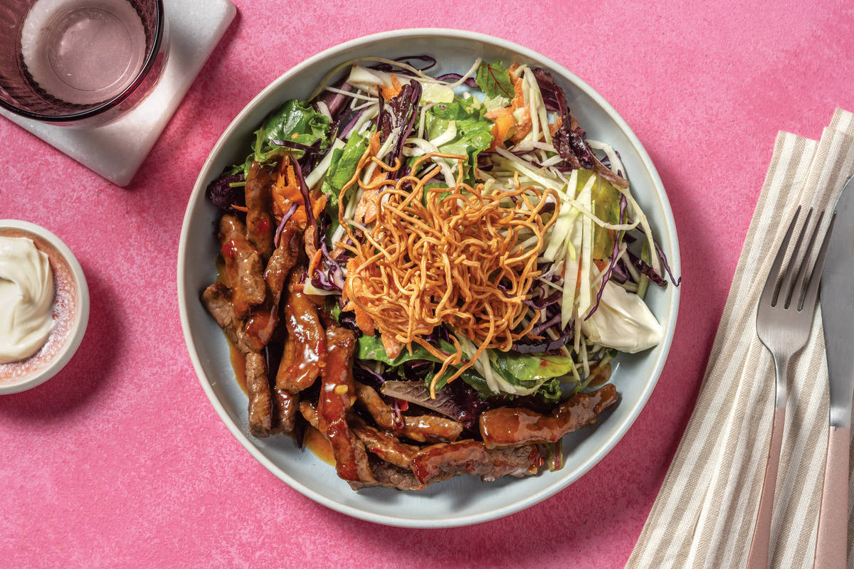 Asian-Style Beef & Rainbow Slaw