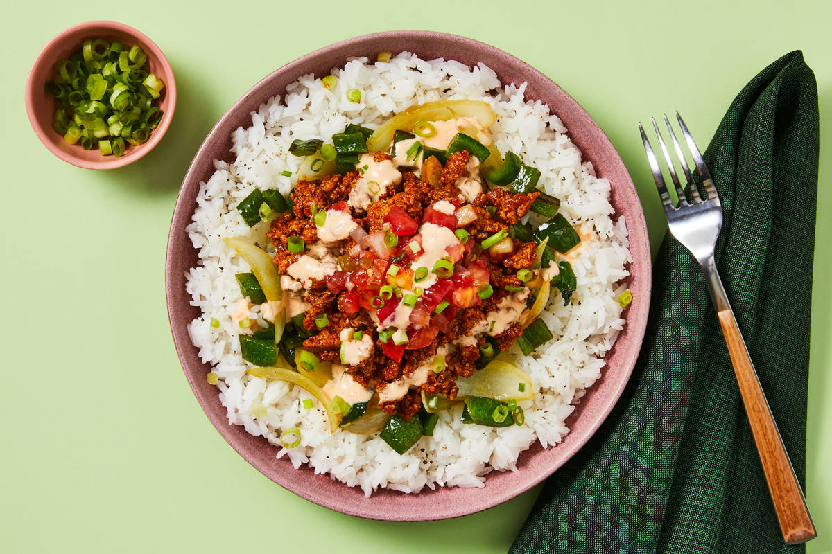 Saucy Pork Burrito Bowls