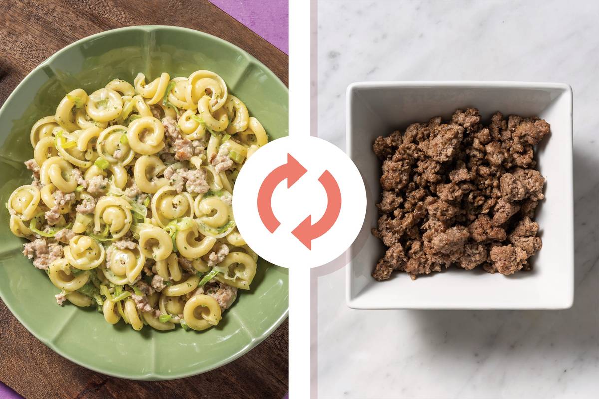 Creamy Beef & Basil Pesto Orecchiette