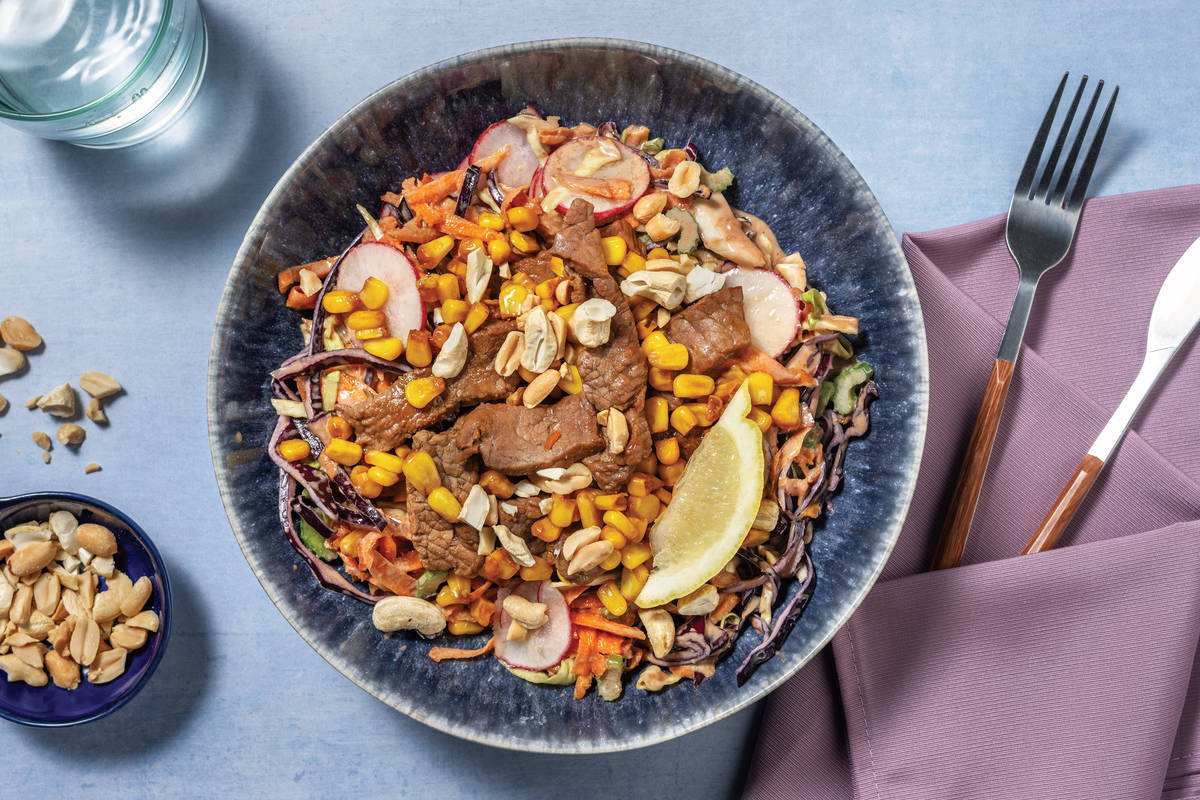 Asian-Style Beef & Ginger Slaw Bowl
