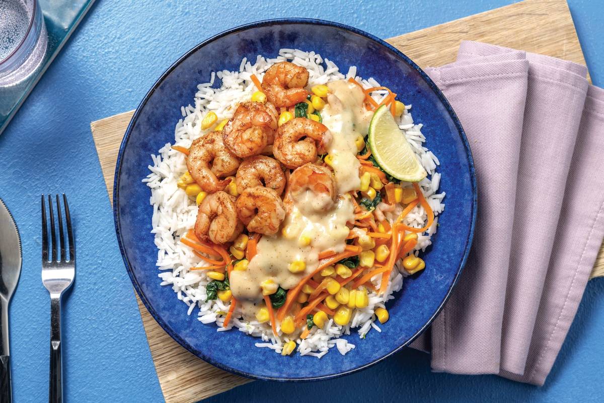 Quick Caribbean Prawns, Chicken & Coconut Sauce