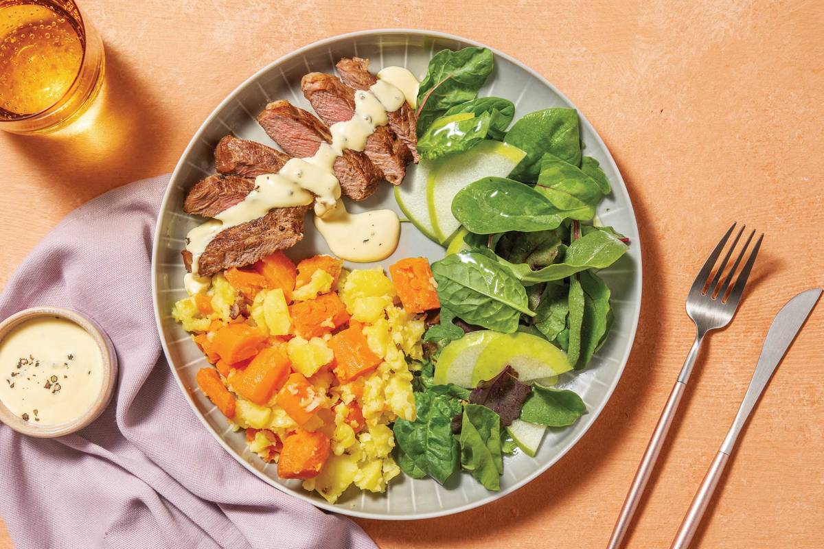 Double Worcestershire Beef Rump & Crushed Veggies