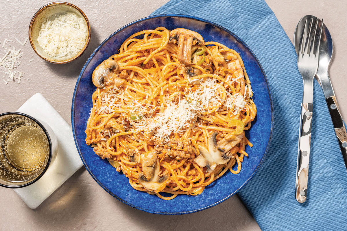 Nan's Beef, Mushroom & Hidden Veggie Pasta