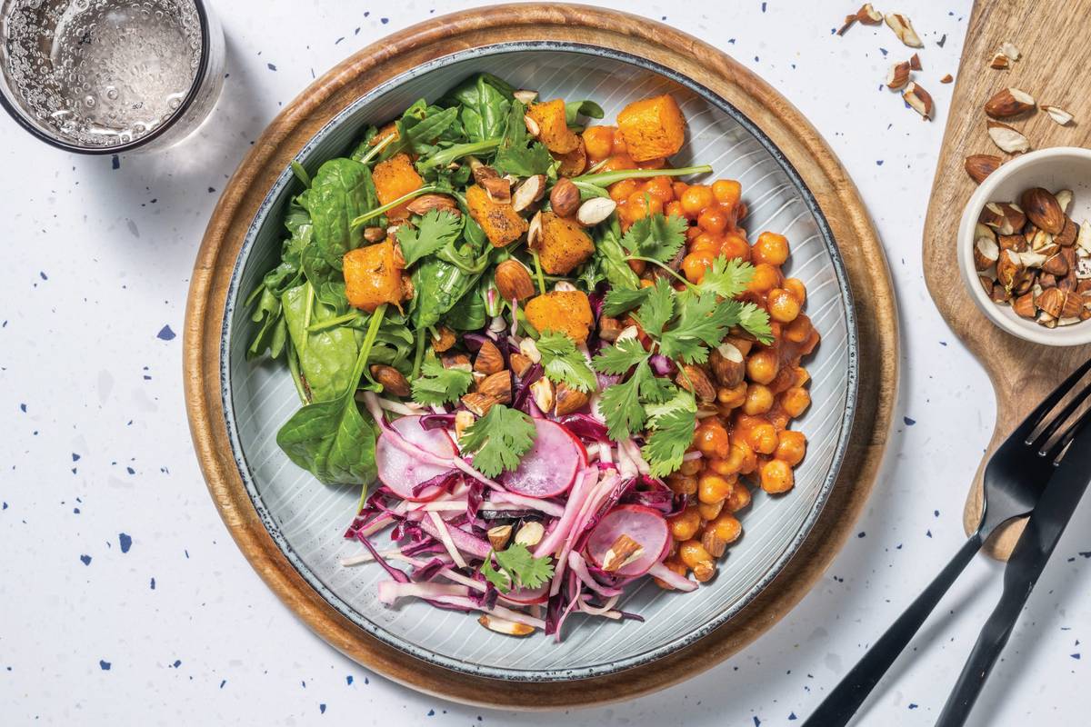 Chermoula Chickpea, Beef & Pumpkin Buddha Bowl