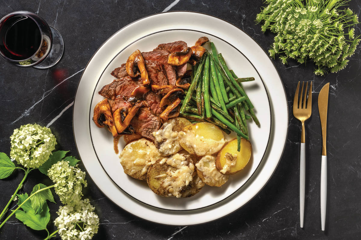 Tender Lamb Rump & Mushroom Gravy