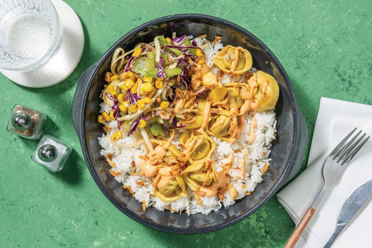 Veggie Gyoza Rice Bowl