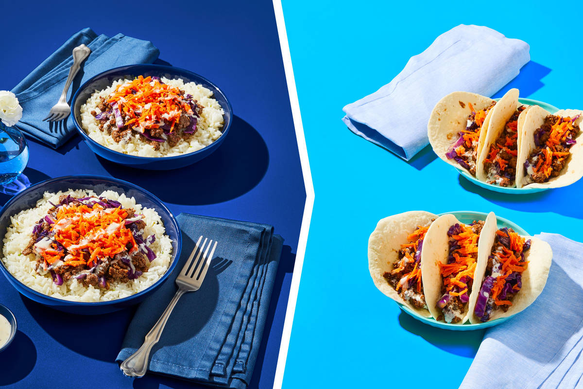 Bibimbap-Style Beef Bowls + Beef Tacos 
