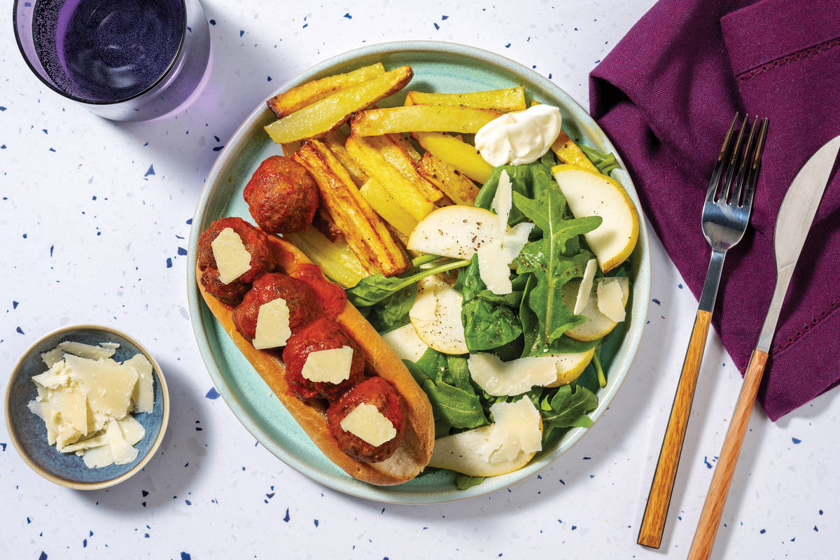 Oven-Baked Italian Beef Meatball Subs