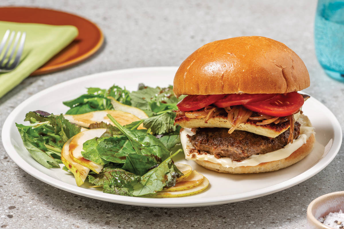 Italian Pork & Haloumi Burgers